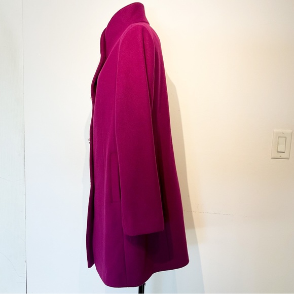 COPY - 09. NWOT KATE SPADE Regal Fuchsia Wool Stand Up Collar Peacoat - Picture 13 of 16